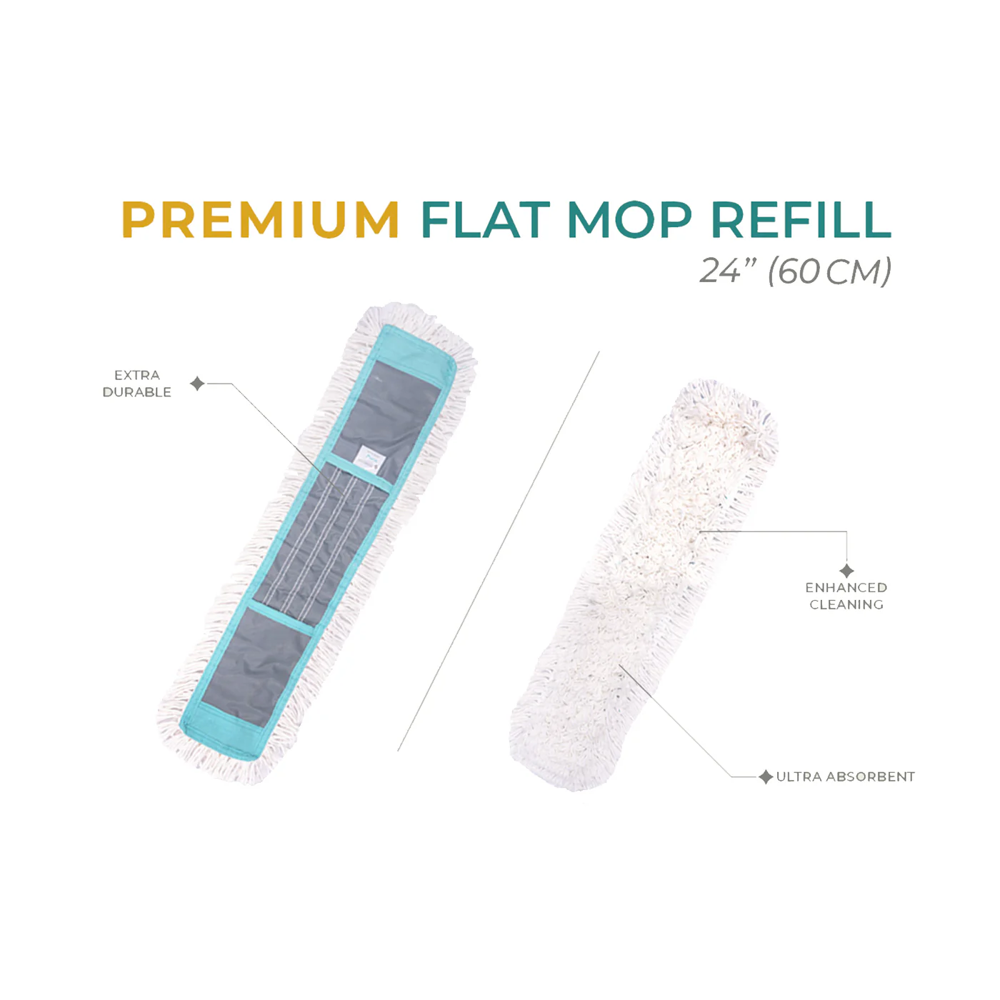 Zidello Premium Flat Mop – 24 Inch (60CM)