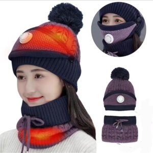Women's Knitted Hat Scarf Caps Neck Warmer Winter Hat